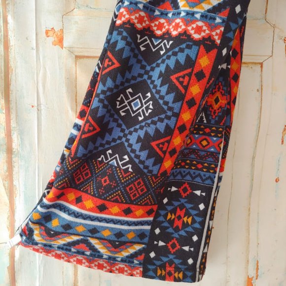 Eye Candy stretch fold over waist soft med weight flare leg pant/S/multi color - Picture 3 of 7